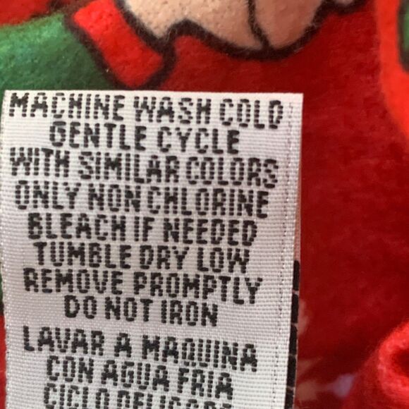 Peanuts Pajama Shirt Mens LG Snoopy Charlie Brown V-Neck Flannel Long Sleeves - Picture 11 of 12